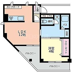 プログレスホウエイ 1LDKの間取図画像