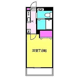パルコート宮崎台 1Kの間取図画像
