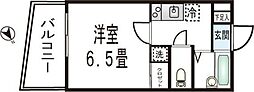 ハーヴェスト2 1Kの間取図画像