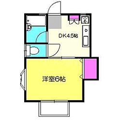 パレット 1DKの間取図画像