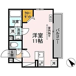 D'Bless鶴見市場 ワンルームの間取図画像