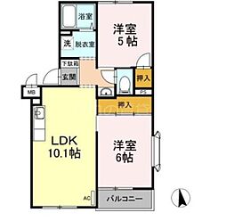 ビラ・ジュニペラスC 2LDKの間取図画像