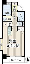 アーバンスクエアカワサキヒラマ ワンルームの間取図画像