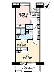 UR都市機構コンフォール清水ヶ丘1号棟 2LDKの間取図画像