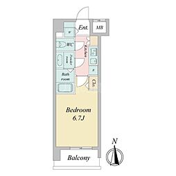 ドゥーエ蒲田 1Kの間取図画像
