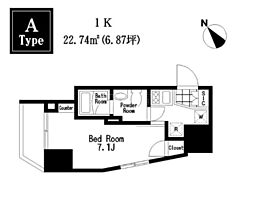 レジディア大森3 1Kの間取図画像