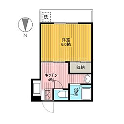 みなもとハイツ 1Kの間取図画像