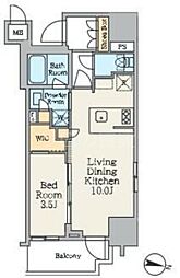 クレストコート池上 1LDKの間取図画像