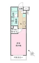 ベルフェリーク西小山 1Kの間取図画像