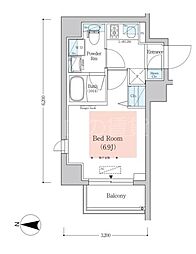 Urbanex南品川2 1Kの間取図画像