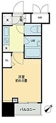 クロスレジデンス蒲田 1Kの間取図画像