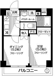 日神デュオステージ大森 1DKの間取図画像
