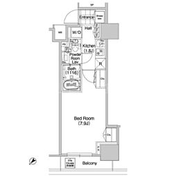 COMFORIA蒲田 1Kの間取図画像