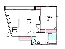 サンハウス 1LDKの間取図画像