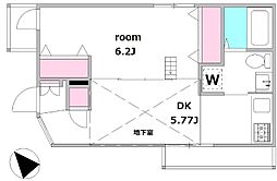 T-Apartments大森 1DKの間取図画像