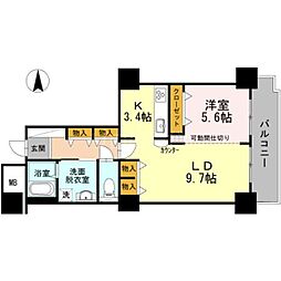 品川シーサイドビュータワー2 1LDKの間取図画像