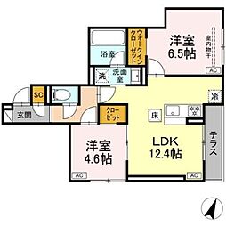 D Paina Nishimagome 2LDKの間取図画像