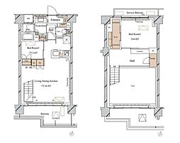 ブランシエスタ西馬込 7階2LDKの間取り