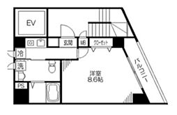 エクセルピア北糀谷2番館 1Kの間取図画像