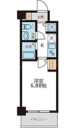 メゾン西馬込 1Kの間取図画像