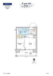 プラウドフラット西蒲田 1DKの間取図画像