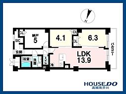 高槻スカイハイツ 2SLDKの間取図画像