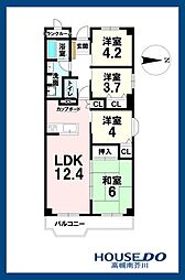 藤和コアティ高槻ハイタウンA棟 4LDKの間取図画像