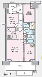 シティテラス加賀 2SLDKの間取図画像