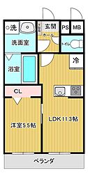 SGM花立 1LDKの間取図画像