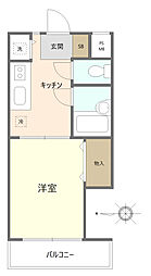 菱和パレス東池袋 1Kの間取図画像