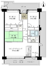 サーパス新井町 3LDKの間取図画像