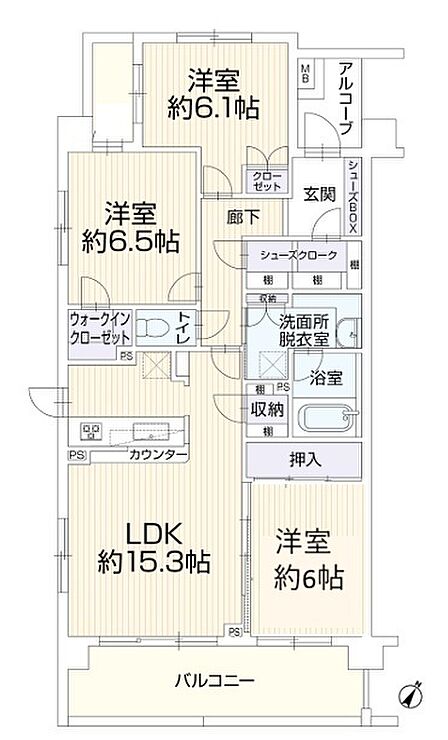 収納豊富な間取りです♪※図面と現況が異なる場合は現況を優先させていただきます。