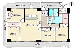 クレール八戸ノ里ソレイユ 4LDKの間取図画像
