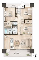 ルイシャトレ巽東 3LDKの間取図画像