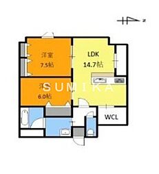 ベンハウス西川緑道公園 2LDKの間取図画像
