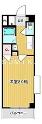 JR山陽本線 岡山駅 徒歩14分の賃貸マンション 4階1Kの間取り