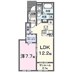 プティパニエ B 1LDKの間取図画像