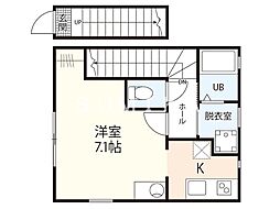 JR吉備線 備前三門駅 徒歩5分の賃貸アパート 2階1Kの間取り