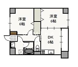 ウッドコート医大南 2DKの間取図画像