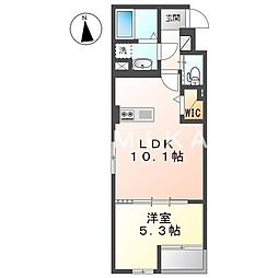 RKマンション 1LDKの間取図画像