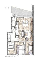 興和(株)岡山寮 2LDKの間取図画像