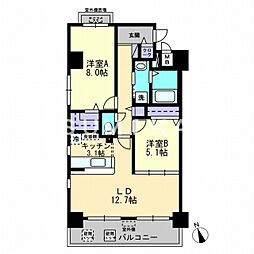 リッチ・クレールマンション 2LDKの間取図画像
