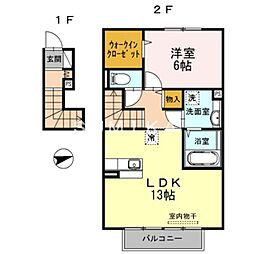 ルピナス高柳東町3 1LDKの間取図画像