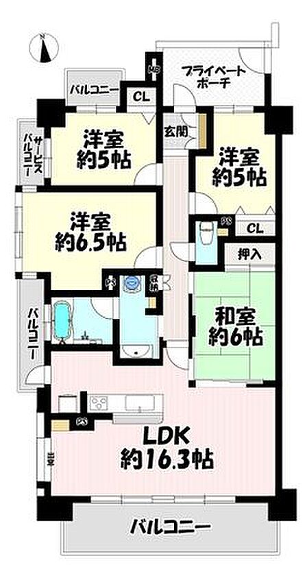 4LDK♪リビング16.3帖♪