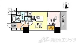 グランセジュール江坂パーカー江坂ビル 1LDKの間取図画像