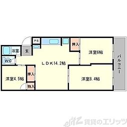 メゾン千里山 3LDKの間取図画像