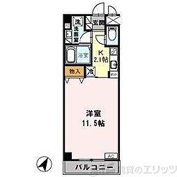コージィコート桜井 1Kの間取図画像