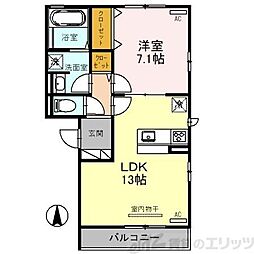 アイオライト 1LDKの間取図画像