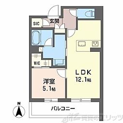 パルコートII 1LDKの間取図画像