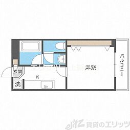 サンフラッツ新大阪別館 1Kの間取図画像